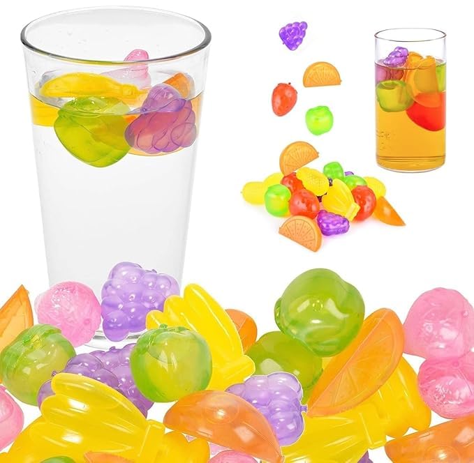 Clickswift Reusable Multi Fruits Shaped Plastic Freezable Ice Cubes for Cocktail, Whiskey, Beverages, to Chill Drinks, Washable Refreezable Ice Cubes, Bar Accessories, BPA Free, 24 Pcs (Multicolor) - Image 5