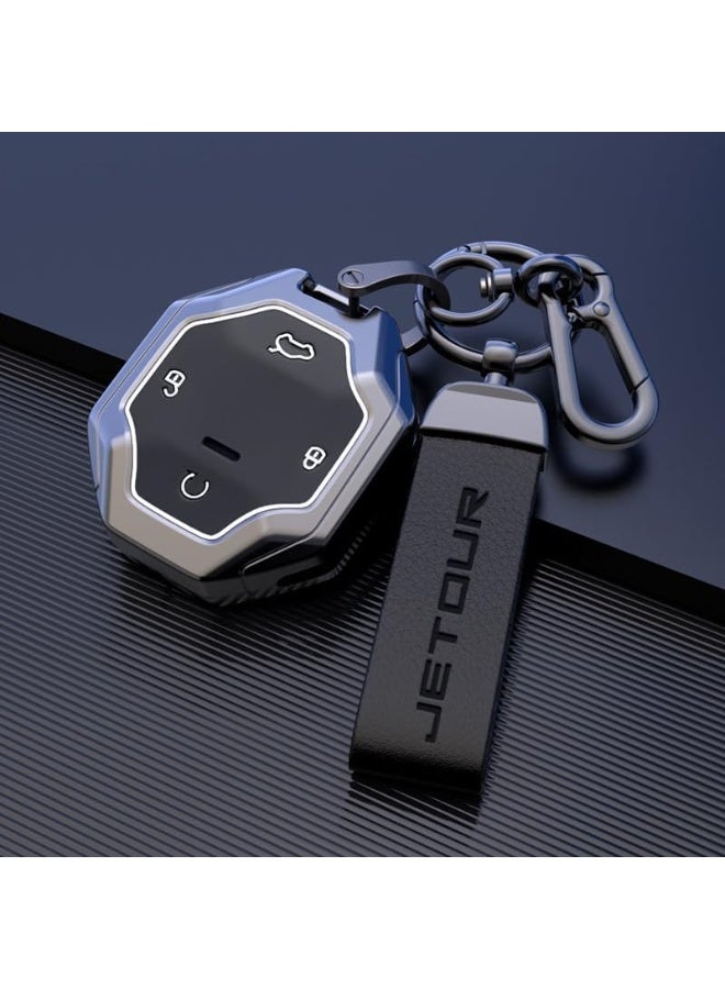 يوڠام غطاء مفتاح السيارة (Key Fob) مناسب لسيارة Jetour Traveler T2 – واقٍ للمفتاح مصنوع من ألكنتارا، متوافق مع ملحقات Jetour Traveler T2 وحافظة المفتاح المصنوعة من السبائك، تصميم متين وأنيق - Image 1