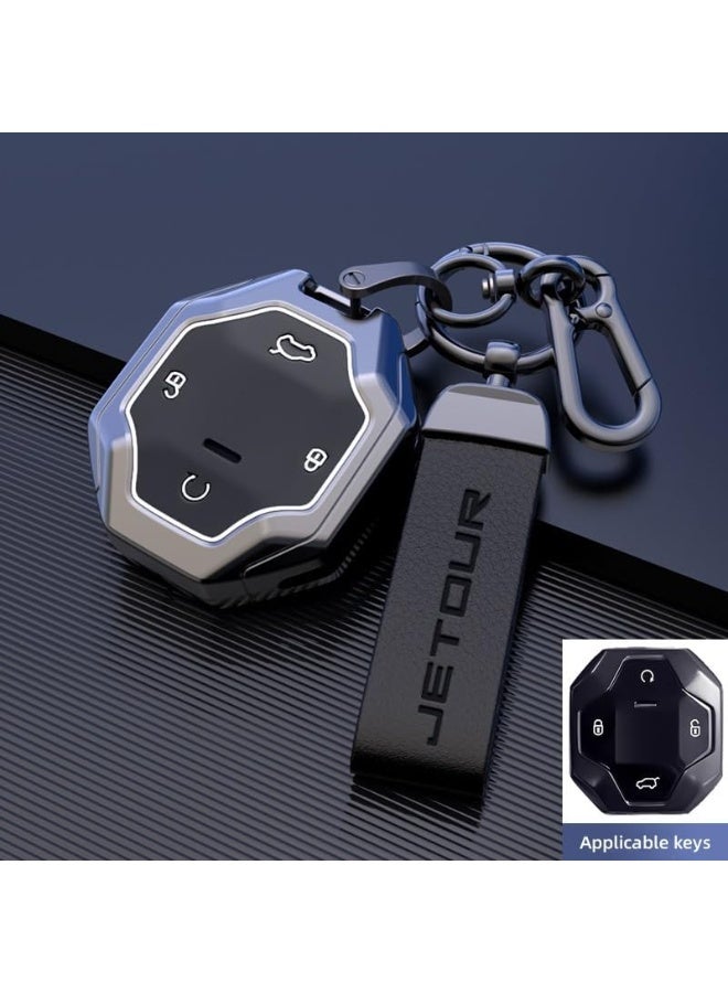 يوڠام غطاء مفتاح السيارة (Key Fob) مناسب لسيارة Jetour Traveler T2 – واقٍ للمفتاح مصنوع من ألكنتارا، متوافق مع ملحقات Jetour Traveler T2 وحافظة المفتاح المصنوعة من السبائك، تصميم متين وأنيق - Image 2