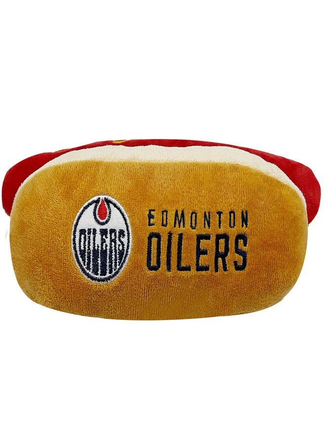 Pets First NHL Edmonton Oilers HOT Dog Plush Dog & CAT Squeak Toy - Cutest HOT-Dog Snack Plush Toy for Dogs & Cats with Inner Squeaker & Beautiful Hockey Team Name/Logo 8 x 5 x 3 Inches - Image 2