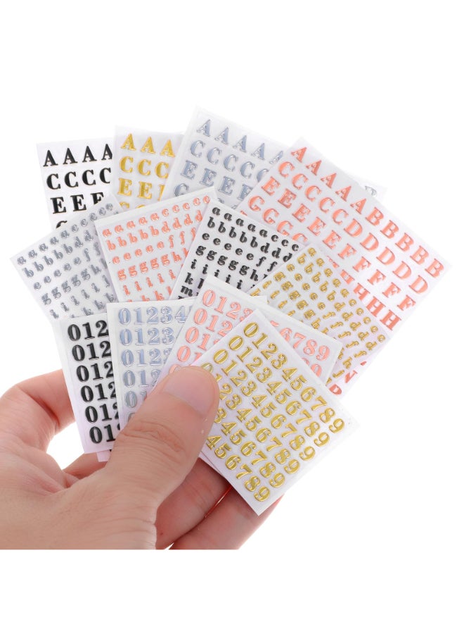 LLOUSSAK 12Sheets Small Letter Stickers 0102 Mini Alphabet Stickers SelfAdhesive Epoxy Tiny Number Letter Stickers Letter Stickers Small Decals for Scrapbooking Nails Manicure DIY Crafts 4Colors - Image 2