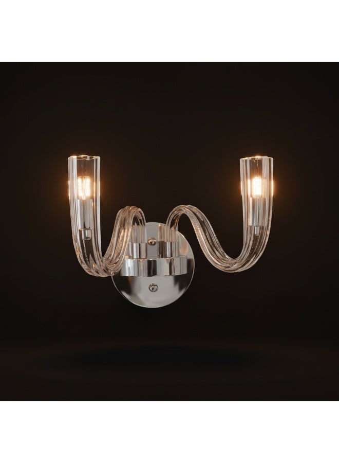 تارجت شمعدان حائط حديث مع زجاج كريستالي شفاف وكروم - Image 2