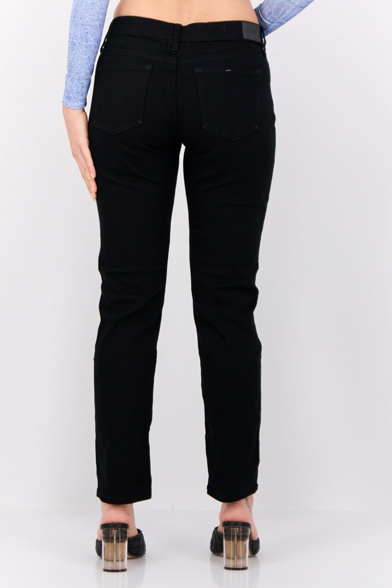 ESPRIT Women Slim Fit Solid Denim Jeans, Black - Image 4