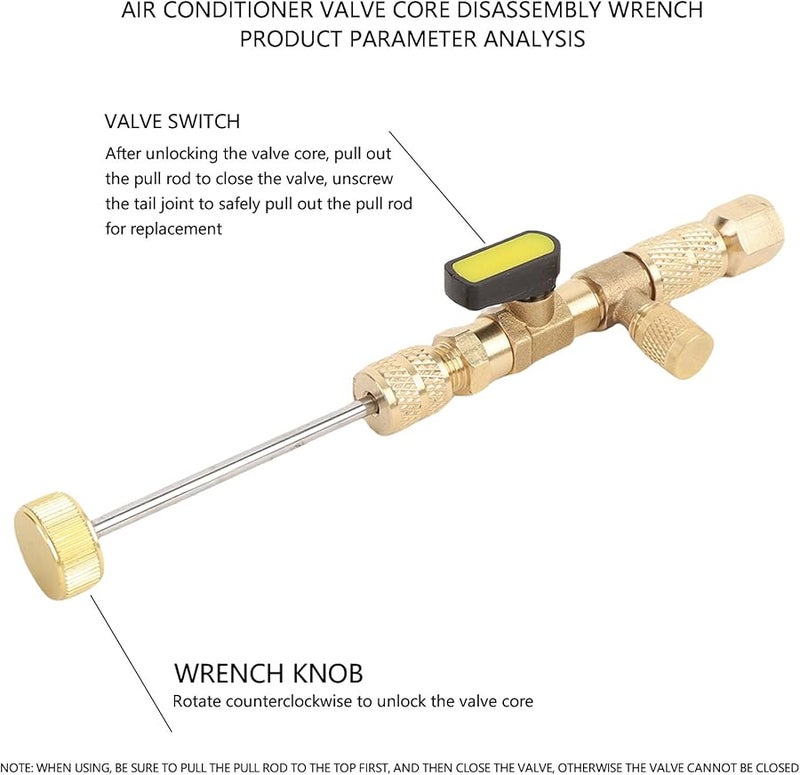 Valve Core Remover Tool 1 4 Inch 3 8 Inch 3 16 5 16 Wrench For AC Repairs - Image 3