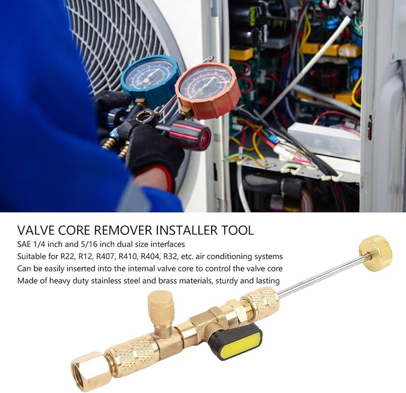 Valve Core Remover Tool 1 4 Inch 3 8 Inch 3 16 5 16 Wrench For AC Repairs - Image 4