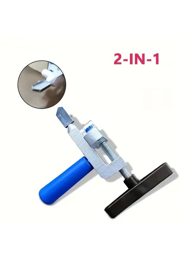 2 In 1 Manual Tile Cutter With Diamond Roller Ergonomic Silvery Handle Replacement Blades Seal Pads - Image 5