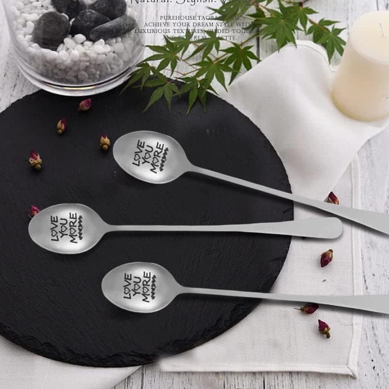 comfrt Love You More Spoon, Love You More Engraved Spoon, Funny Engraved Stainless Steel Spoon, Valentines Day Gifts, Wedding Spoons, 7.5inches, Wedding, for Sister Husband Friends - Image 5