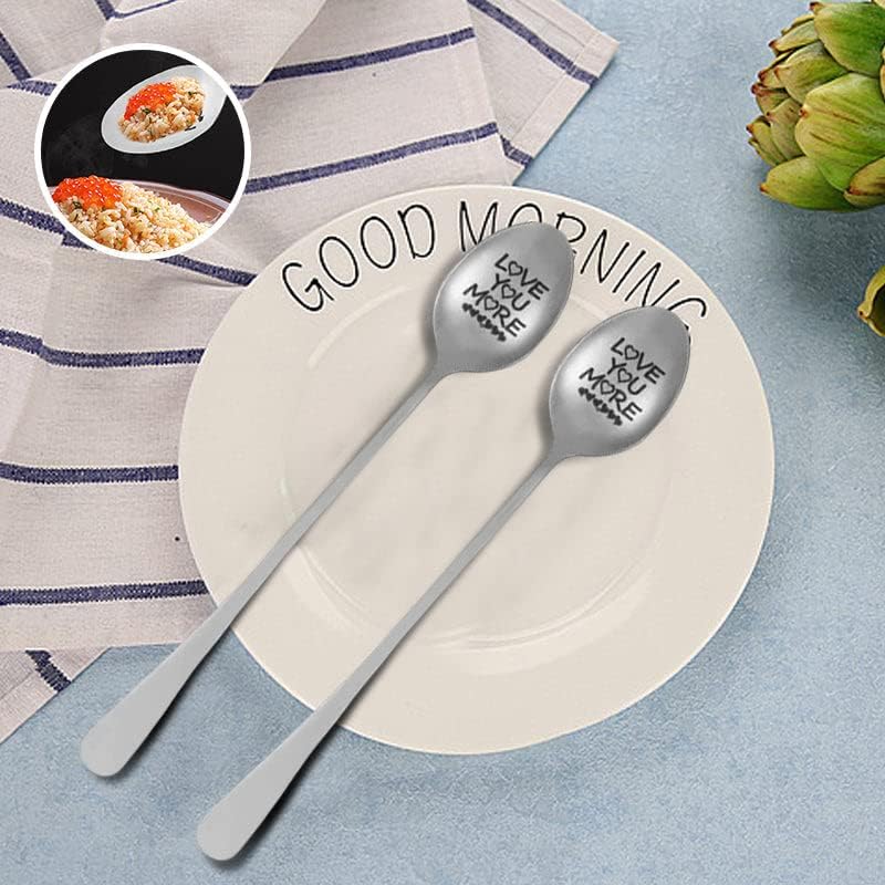 comfrt Love You More Spoon, Love You More Engraved Spoon, Funny Engraved Stainless Steel Spoon, Valentines Day Gifts, Wedding Spoons, 7.5inches, Wedding, for Sister Husband Friends - Image 3