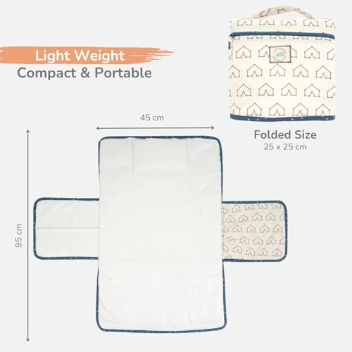 Tidy Sleep Baby Portable Diaper Changing Mat – Waterproof, Foldable Travel Mat with Storage Pockets & Soft Padding Pillow–Easy-to-Carry Changing Station Organizer for Newborns & Toddlers (Galactic Love) - Image 5