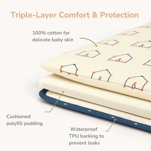 Tidy Sleep Baby Portable Diaper Changing Mat – Waterproof, Foldable Travel Mat with Storage Pockets & Soft Padding Pillow–Easy-to-Carry Changing Station Organizer for Newborns & Toddlers (Galactic Love) - Image 4