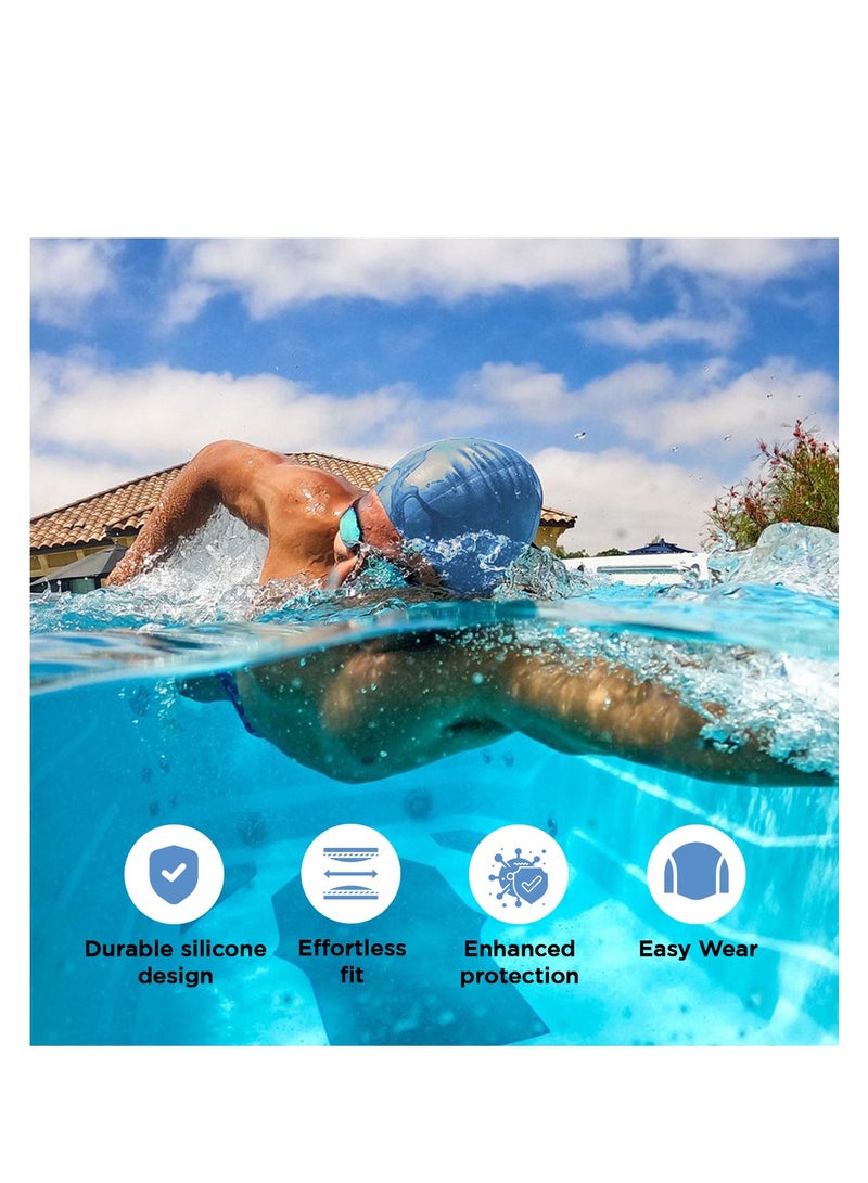 ENDLESS  Comfortable Silicon Swimming Cap with Ergonomic Ear Pockets | Fully Elastic Waterproof Cap for Long and Short Hair with Thicker Edge | For Women and Men - Image 2