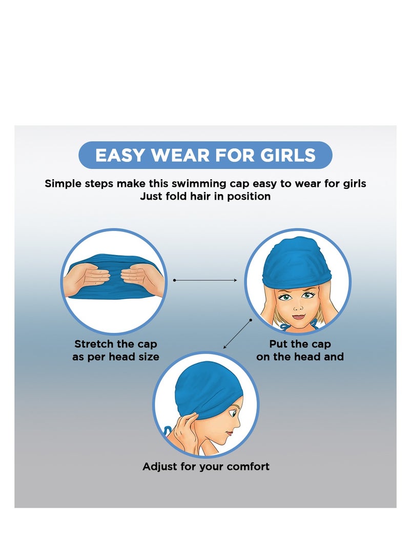 ENDLESS  Comfortable Silicon Swimming Cap with Ergonomic Ear Pockets | Fully Elastic Waterproof Cap for Long and Short Hair with Thicker Edge | For Women and Men - Image 5