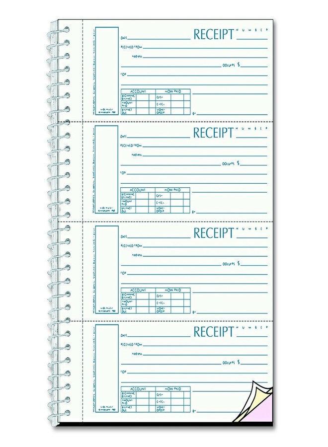 Rediform S16444WCL Spiralbound Unnumbered Money Receipt Book, 7 x 2 3/4, Three-Part, 120 Sets/Book - Image 1