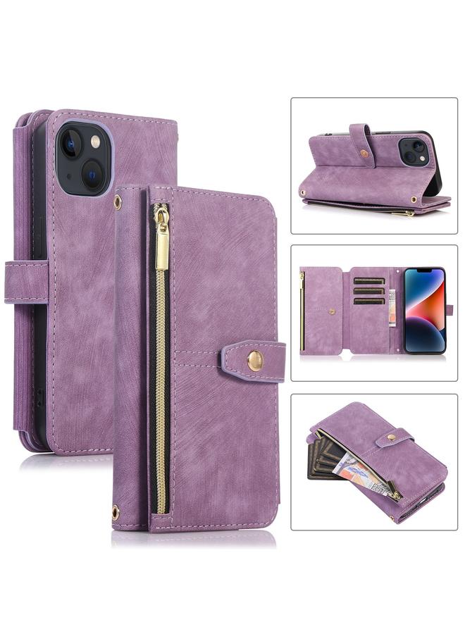 اس-توب جراب لهاتف iPhone 14 Plus Dream 9 - محفظة بطاقات بسحاب من الجلد - Image 1