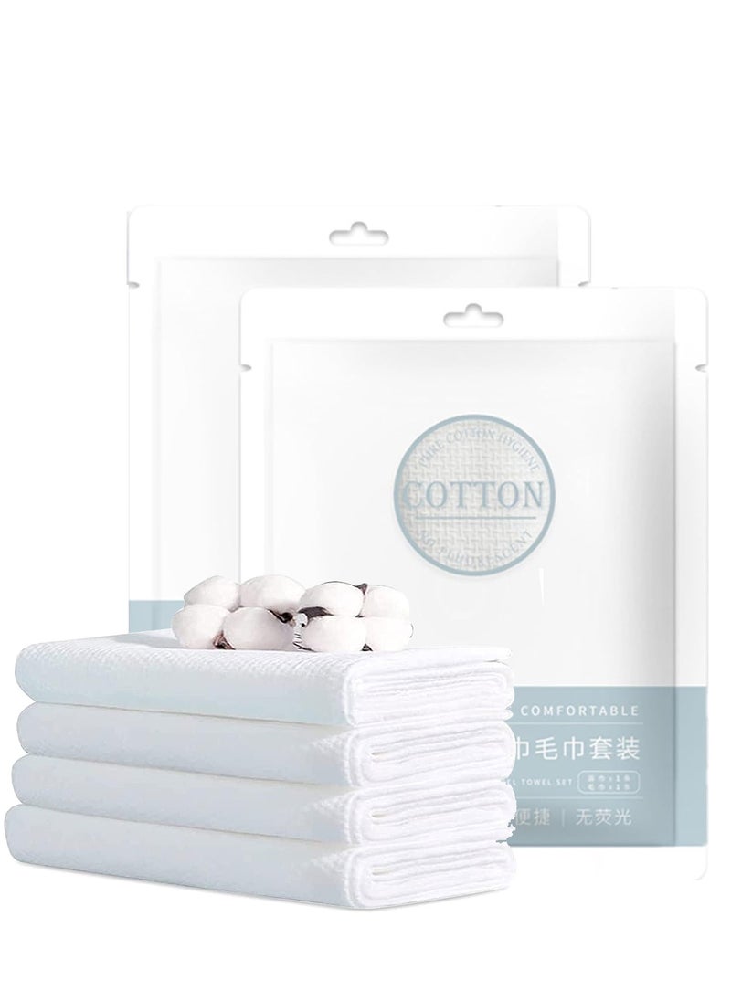 SYOSI - Disposable Bath Towels +Face Towels Set, Single Packing Travel Disposable Bath Towels, Health and Safety Non Woven Thicken Disposable Bath Towel for Hotel Spa Beach Sauna Gym Camping (6 Set) - Image 1