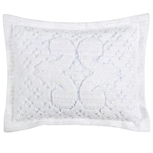 Better Trends White Standard Sham 100% Cotton Chenille Bedspread Sham, Soft and Cozy Tufted Tumble Dry (21x27 Std Sham) Ashton Collection - Image 5