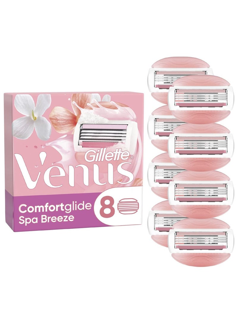 شفرات حلاقة جيليت فينوس كومفورت جلايد سبا بريز للنساء ، عبوة من 8 شفرات - Image 4