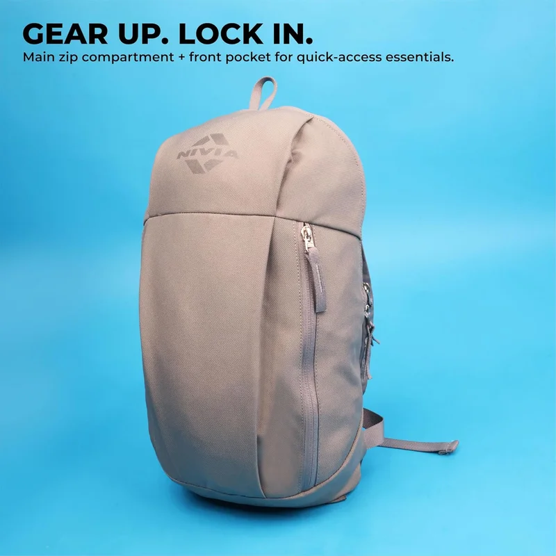 نيفيا Nivia Pulse Junior 2.0 Water-Resistant Sports Backpack for Men & Women - Lightweight and Durable 600D Polyester with Double-Zip Main Compartment