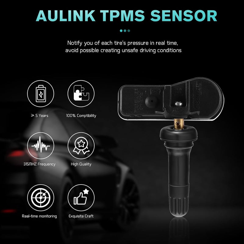 AULINK 52933C1100 نظام مراقبة ضغط الإطارات TPMS حساسات متوافقة مع هيونداي سوناتا 2015-2019، هيونداي توسان 2016-2019، كيا K900 2018 2019، كيا سيدونا 2019 - Image 2