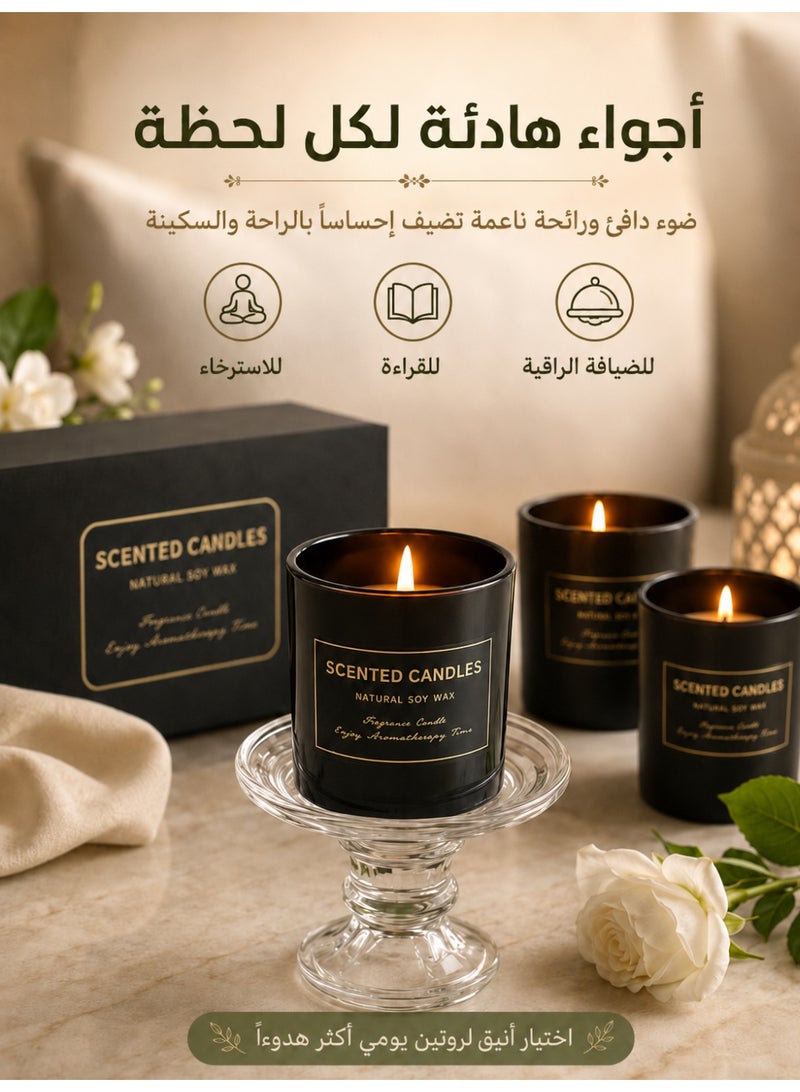 Scented Candles 3-Pack Scented Candles, Three Different Scented Candles, Floral Scented Candles, Long-Lasting Strong Fragrance, Gift Candles - Image 3