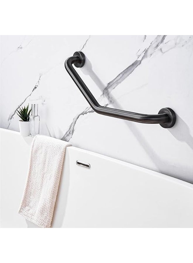 18.5-Inch 135 Angled Stainless Steel Grab Bar, Black - Image 2