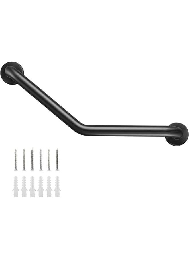 18.5-Inch 135 Angled Stainless Steel Grab Bar, Black - Image 1