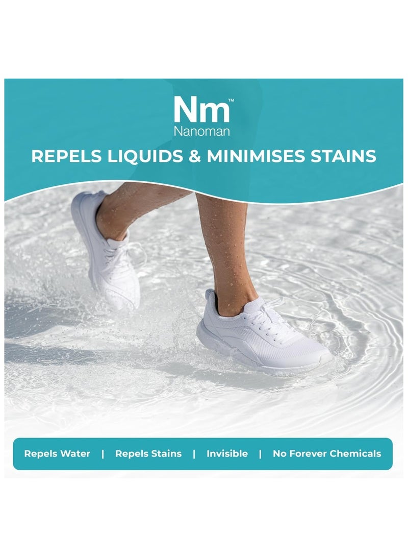 NANOMAN Shoe Protector Spray – Shoe & Boot Waterproofing Spray - Water & Stain Repellent - for Shoes Boots Sneakers Uggs Incl Suede, Leather Nubuck, Even White Shoes. - Image 2