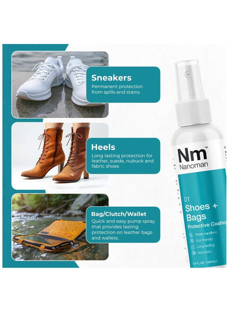 NANOMAN Shoe Protector Spray – Shoe & Boot Waterproofing Spray - Water & Stain Repellent - for Shoes Boots Sneakers Uggs Incl Suede, Leather Nubuck, Even White Shoes. - Image 3