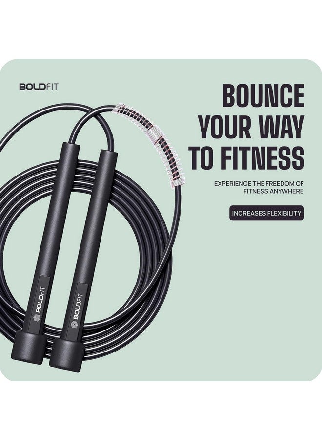 Boldfit Skipping Rope for Men and Women Jumping Rope With Adjustable Height Speed Skipping Rope for Kids, Women, Girls Rassi Jumping Men for Exercise, Gym, Sports Fitness - Black, PVC - Pack of 2 - Image 2