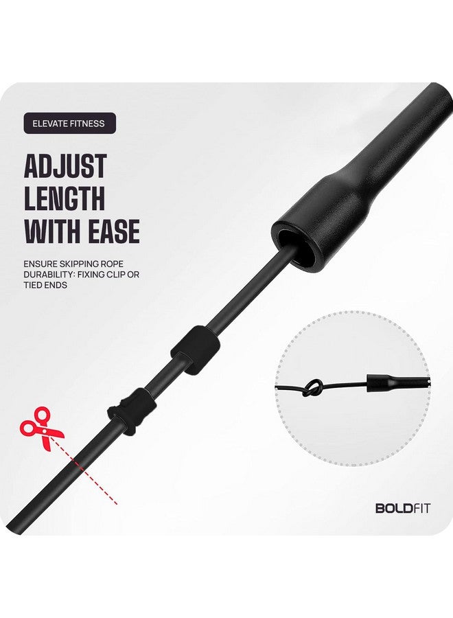Boldfit Skipping Rope for Men and Women Jumping Rope With Adjustable Height Speed Skipping Rope for Kids, Women, Girls Rassi Jumping Men for Exercise, Gym, Sports Fitness - Black, PVC - Pack of 2 - Image 3