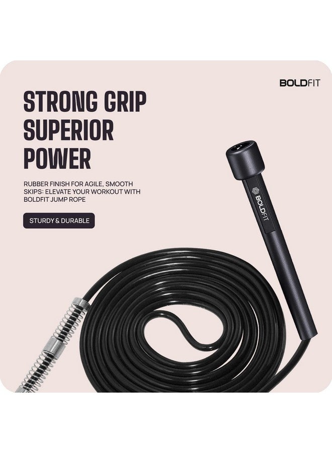 Boldfit Skipping Rope for Men and Women Jumping Rope With Adjustable Height Speed Skipping Rope for Kids, Women, Girls Rassi Jumping Men for Exercise, Gym, Sports Fitness - Black, PVC - Pack of 2 - Image 4