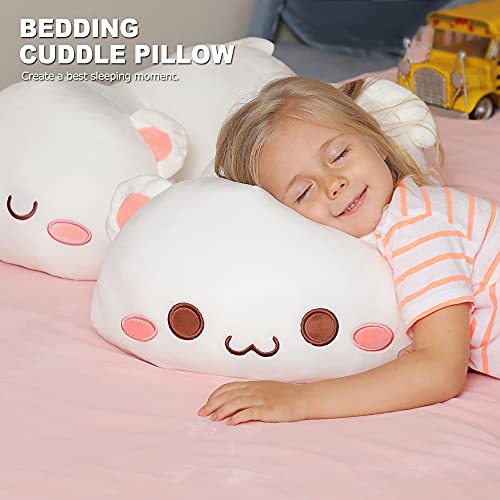 Onsoyours Cute Kitten Plush Toy 25.5" Stuffed Animal Pet Kitty Soft Anime Cat Large Plush Pillow for Kids (White A, 25.5") - Image 2