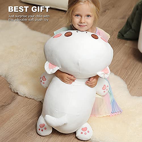 Onsoyours Cute Kitten Plush Toy 25.5" Stuffed Animal Pet Kitty Soft Anime Cat Large Plush Pillow for Kids (White A, 25.5") - Image 4