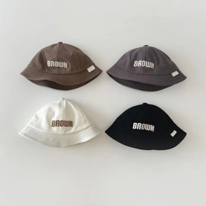 Childrens Embroidered Sun Hat Alphabet Design Fishing Cap - UV Protection 4 Cm Wide Brim Toddler Hat for Spring Autumn Outdoor Wear - Image 3