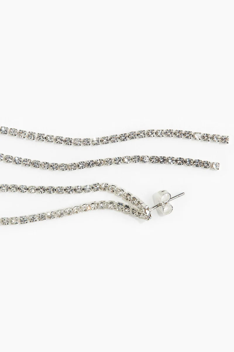 اتش اند ام أقراط أذنين طويلة مزينة بحجر الرايون