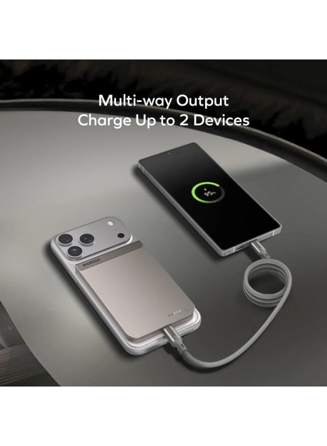 Momax 1-POWER S.PASS 5000mAh QI2 بنك طاقة لاسلكي مغناطيسي USB-C بقدرة إخراج تصل إلى 15W - أسود - Image 5