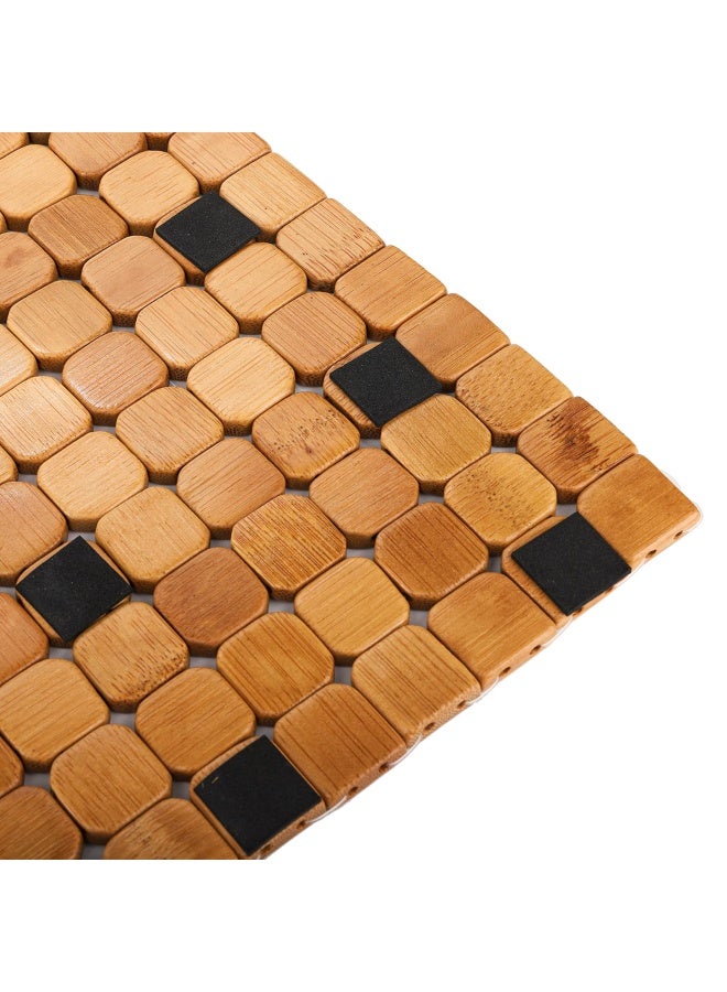 Dicunoy Bamboo Bath Mat Bathroom Shower Rug Wooden Toilet Doormats for Shower Doorsteps Sauna Tub 236 L x 16 W - Image 4