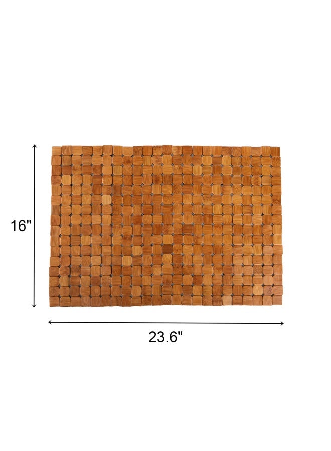 Dicunoy Bamboo Bath Mat Bathroom Shower Rug Wooden Toilet Doormats for Shower Doorsteps Sauna Tub 236 L x 16 W - Image 2