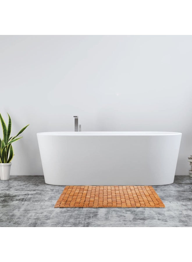Dicunoy Bamboo Bath Mat Bathroom Shower Rug Wooden Toilet Doormats for Shower Doorsteps Sauna Tub 236 L x 16 W - Image 5