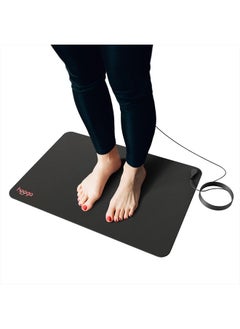 hooga Hooga Grounding Mat for Sleep, Energy, Pain Relief, Inflammation, Balance, Wellness. Earth Connected Therapy. Indoor Grounding at Home, Office, Work. 15 Foot Cord Included. Conductive Carbon  - Image 1