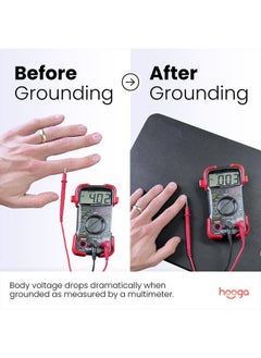 hooga Hooga Grounding Mat for Sleep, Energy, Pain Relief, Inflammation, Balance, Wellness. Earth Connected Therapy. Indoor Grounding at Home, Office, Work. 15 Foot Cord Included. Conductive Carbon  - Image 4