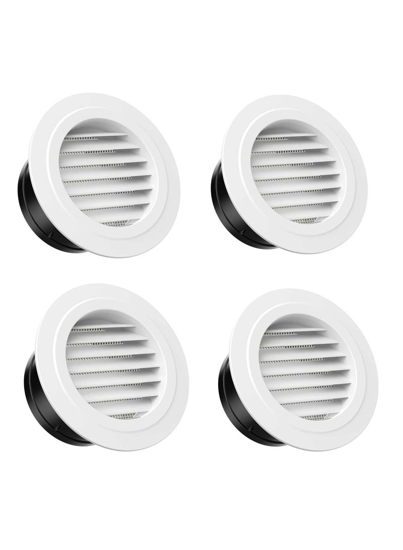 SYOSI 4 Pcs Round Air Vents, 6 Inch Soffit Vent Cover, ABS Louver Grille Cover with Built-in Fly Screen Mesh, for Bathroom/Office/Kitchen Ventilation - Image 1