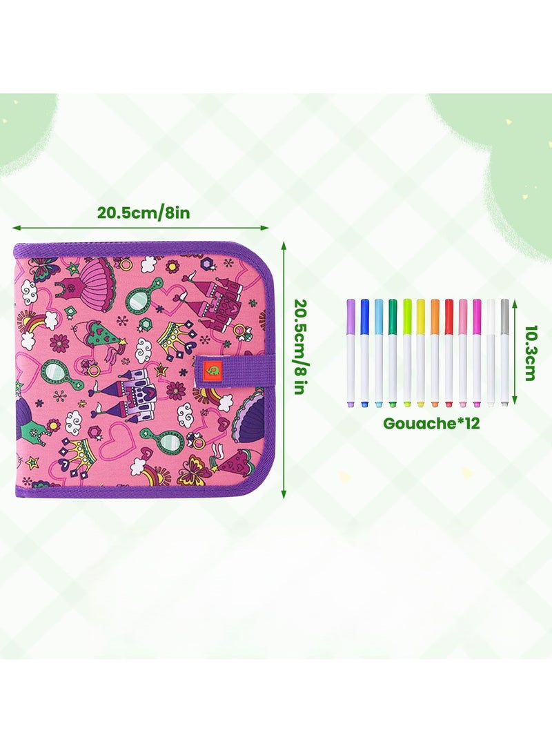 Mr. Penda Erasable Doodle Board, 14 Pages Painting Toys for 3+ Year Old Boys Girls, Drawing Pad for Toddlers Birthday Halloween Gifts, With 12 Coloring Pens (Purple Castle) - Image 2