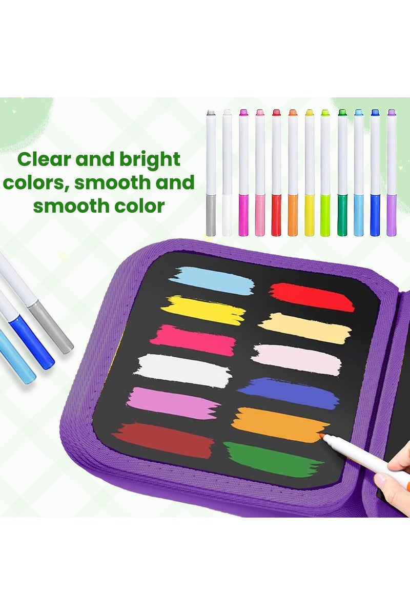 Mr. Penda Erasable Doodle Board, 14 Pages Painting Toys for 3+ Year Old Boys Girls, Drawing Pad for Toddlers Birthday Halloween Gifts, With 12 Coloring Pens (Purple Castle) - Image 5