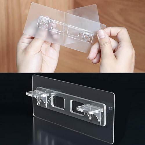 JIALTO Shelf Support Pegs - Innovative Punch-Free Plastic Brackets for Cabinet and Closet Shelves, Self-Adhesive Clips for Kitchen, Furniture, and Bookshelves (Partation Hook, 10) - Image 1