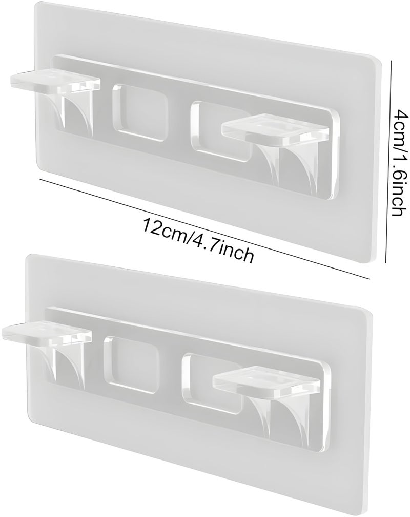 JIALTO Shelf Support Pegs - Innovative Punch-Free Plastic Brackets for Cabinet and Closet Shelves, Self-Adhesive Clips for Kitchen, Furniture, and Bookshelves (Partation Hook, 10) - Image 2