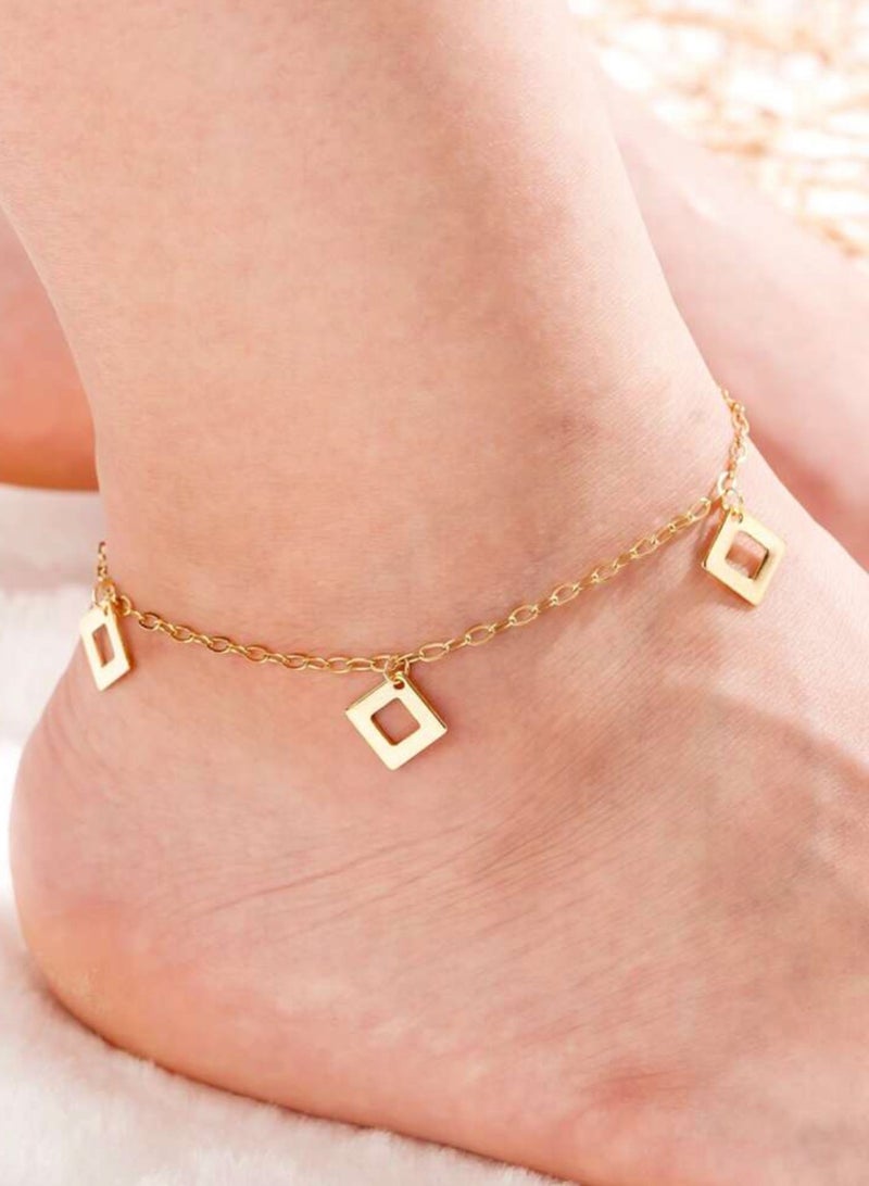 Trendy u0026 Elegant Gold Plates Stainless Steel Anklet - Image 1