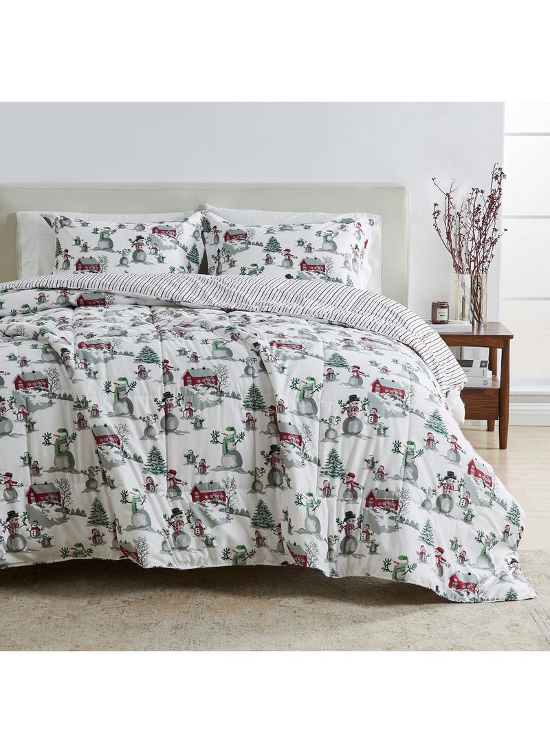 Great Bay Home Great Bay Home Twin Size Holiday Comforter Set - Down Alternative 2 Piece Comforter Sets - All Season Bedding  Winter  Lodge Inspired Bedroom Decor (Twin/Twin XL  Winter Wonderland)  - Image 1