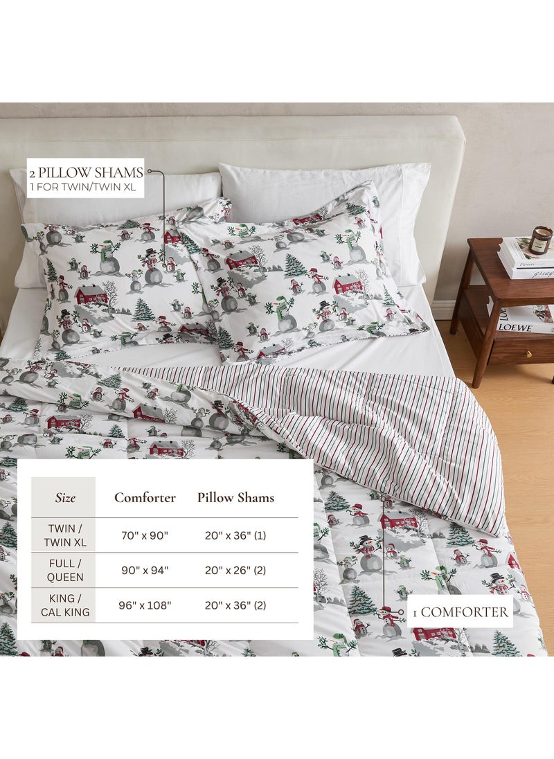 Great Bay Home Great Bay Home Twin Size Holiday Comforter Set - Down Alternative 2 Piece Comforter Sets - All Season Bedding  Winter  Lodge Inspired Bedroom Decor (Twin/Twin XL  Winter Wonderland)  - Image 5