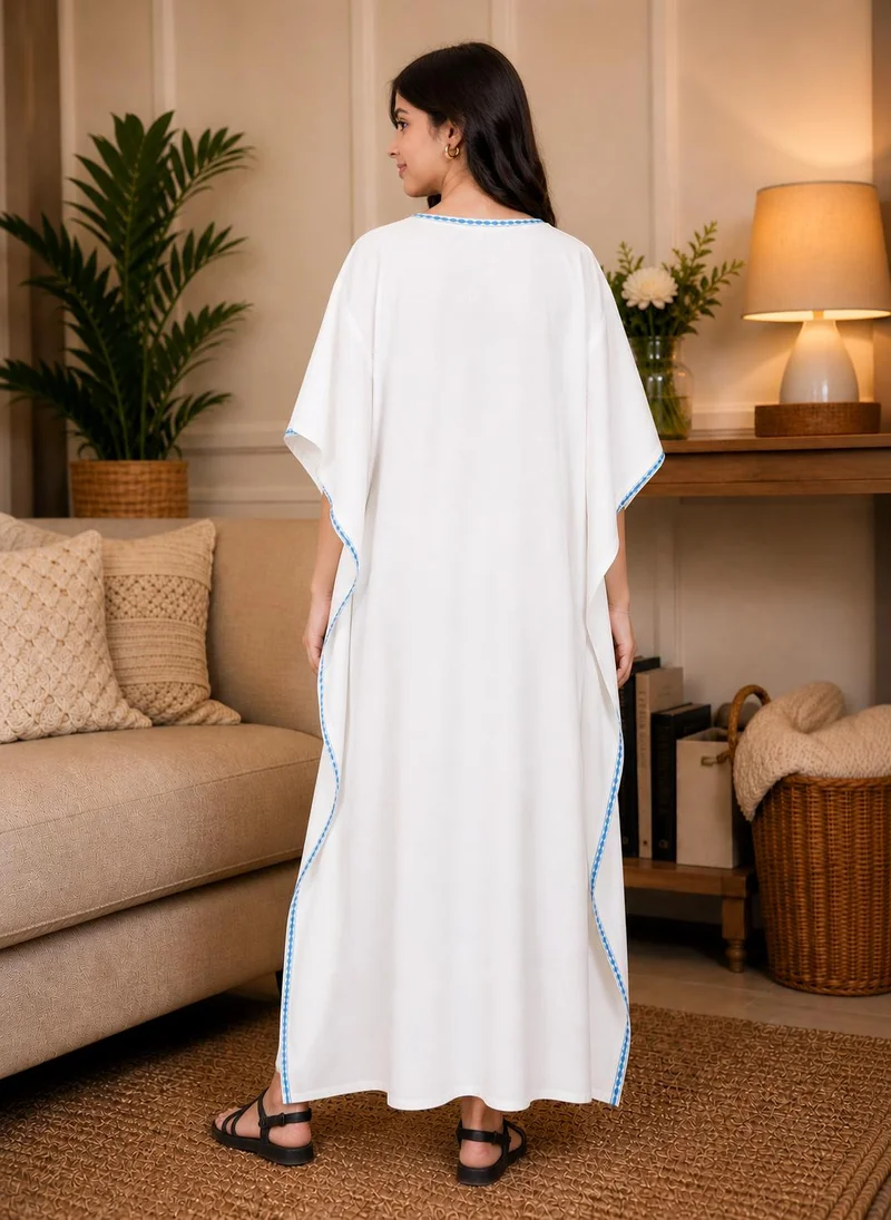 Artemea Women's Premium Rayon Kaftan style Jalabiya with Hand crafted embroidery
